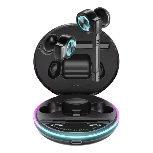 Auriculares Blitzwolf BW FLB3 Bluetooth 5.0 negros para jugadores