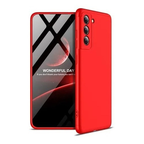 Carcasa Para Samsung S21 Fe 360° Marca - Gkk Color Rojo Liso