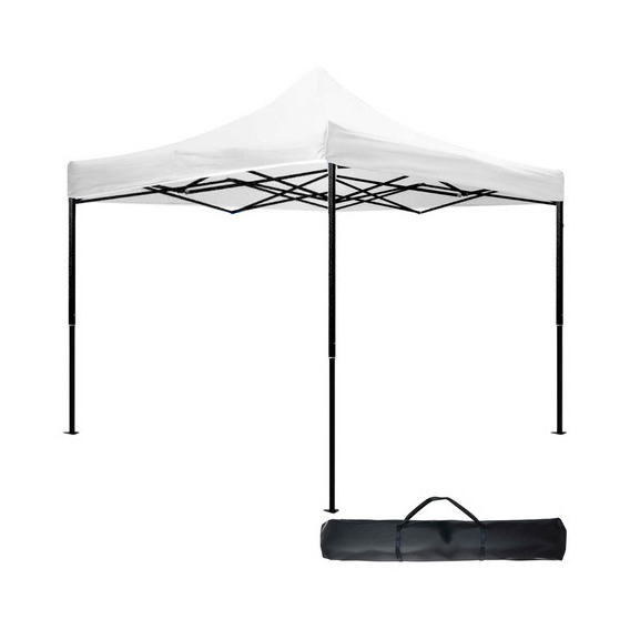 Carpa Toldo 3x3 Plegable Con Lona Impermeable 600d + Bolsa Color Blanco