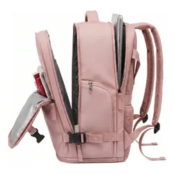 Mochila Viaje Rosa Claro Waggs Carry On Porta Notebook Impermeable 25L