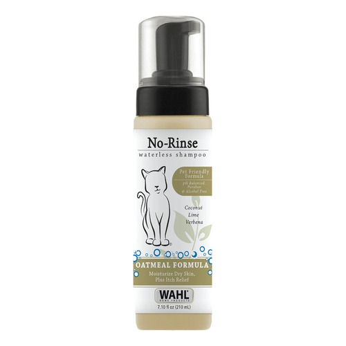 Wahl Shampoo Para Perros Sin Agua Y Sin Enjuague Avena Gatos Fragancia Coconut lime verbena