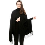 Bufanda Pashmina Elegante Chal Frio Hombre Y Mujer Negra