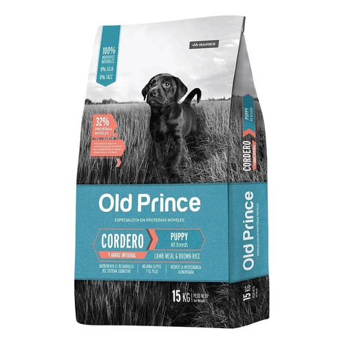 Alimento Old Prince Proteínas Noveles Puppy All Breeds para perro cachorro todos los tamaños sabor cordero y arroz en bolsa de 7.5 kg