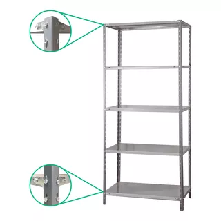 Estantería Metálica 90k 60x90x200m 5 Estantes Con Refuerzo Sigma Parantes, Estantes Pintados En Epoxi En Polvo Horneados