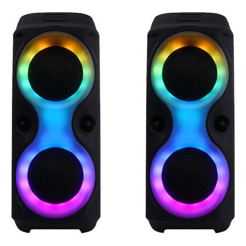 Set X2 Parlante Bluetooth Speaker Altavoz Con Luz Color Negro