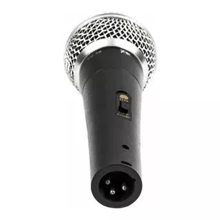 Microfone Com Fio De Mão Com Chave - Pz 58 B Cor Preto