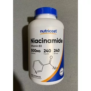 Original Nutricost Niacinamida (vit B3) 500 Mg, 240 Cápsulas