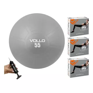 Kit 3 Bolas Pilates Fisioterapia Vp1034 55cm Vollo C/ Bomba