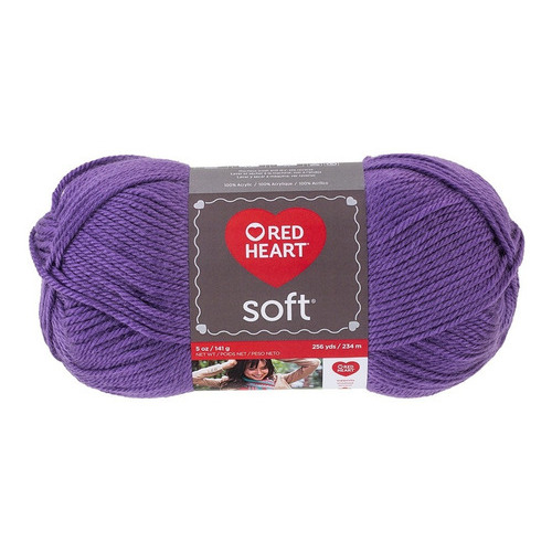 Estambre Acrílico Suave Liso Soft Yarn Red Heart Coats Color Lavender 3720