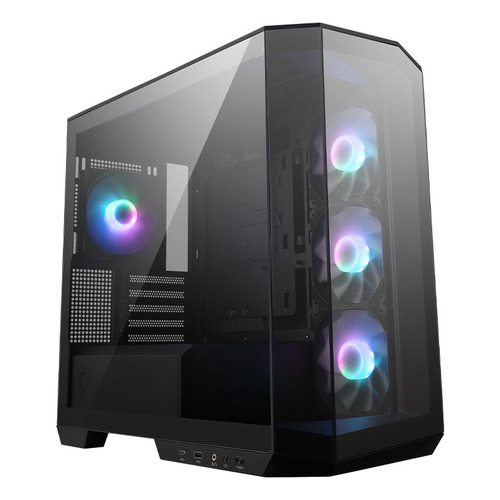 Gabinete Msi Mag Pano M100r Micro Atx C/templado Argb Usb-c Color Negro