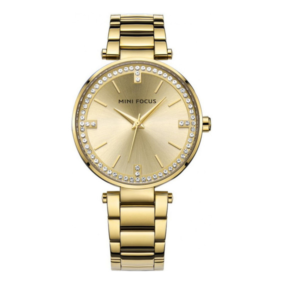 Reloj Para Mujer Mini Focus Mf0031l Mf1318 Dorado