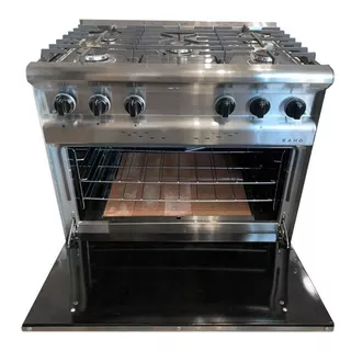 Cocina Industrial Saho Jitaku 820 S820pvgq A Gas 5 Hornallas  Acero Inoxidable 220v Puerta Ciega 65l