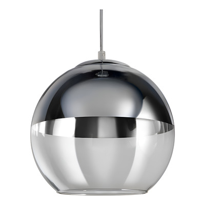 Colgante Eclipse Cromo Con Transparente E27 Led Deco Moderno Cromo