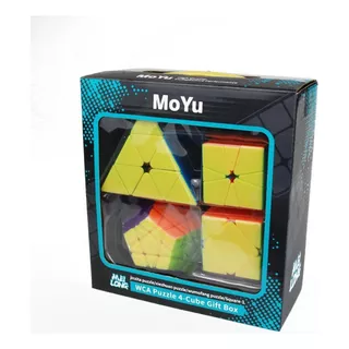 Kit 4 Magic Moyu Pyraminx + Megaminx + Skewb + Square1