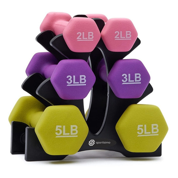 Set 6 Mancuernas Sportisimo De Neopreno Ejercicio 2, 3, 5 Lb