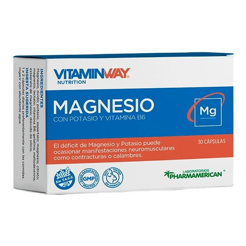 Magnesio Con Potasio Y Vitamina B6 Vitamin Way X 30 Capsulas