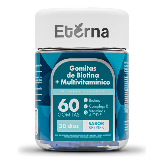 Gomitas Eterna De Biotina + Multivitamínico Sabor Berries Eterna Nutrition