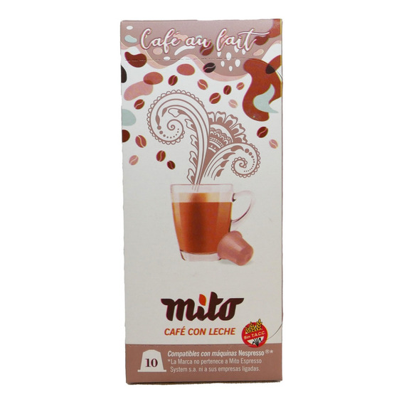 Caja x10 Capsulas cafe con leche mito compatibles nespresso - sin TACC