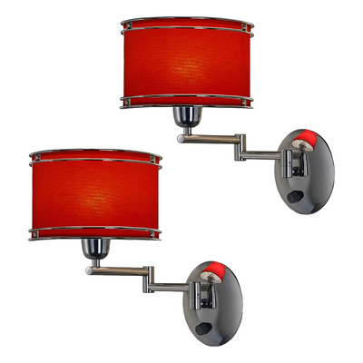 Pack X 2 Aplique Brazo Movil Cromo Con Tecla Rojo