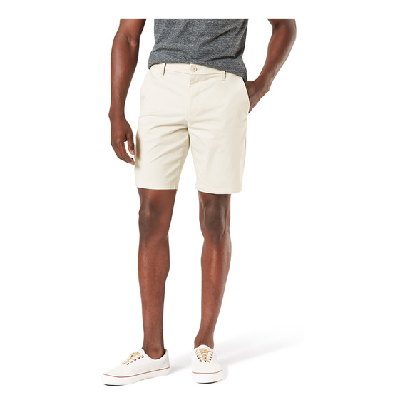 Short Ultimate Solid Straight Fit Porcelain Khaki Dockers