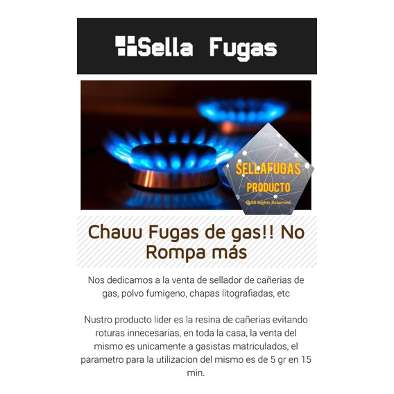 Tapa Fugas Para Gas Natural Resina Sella Cañerias 25 Litros