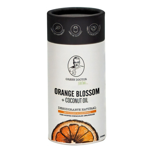 Desodorante en barra Green Doctor Aceite de coco y bergamota naranja