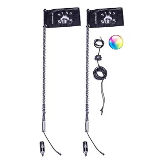  Par De Antenas Luz 2ft. Rgb Led Whips Espiral Bluetoot Rzr 