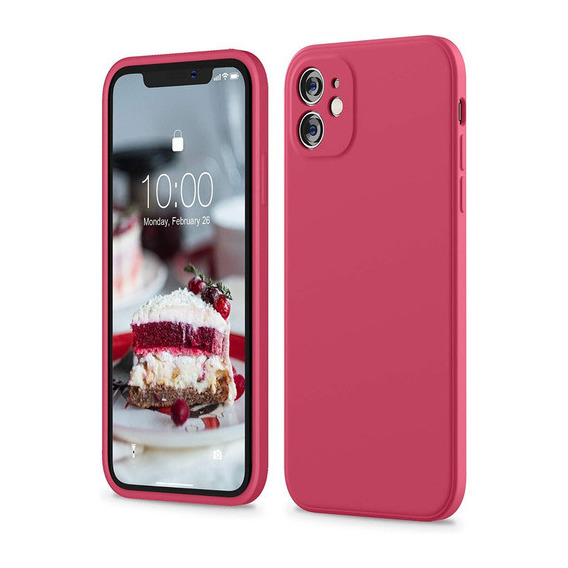 Carcasa Full Silicona Cubre Cámaras Para iPhone 11  (2 Cámaras) - Color Fucsia