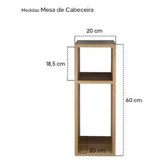 Mesa De Cabeceira Freijó Cama Solteiro Quarto Sala 20cm