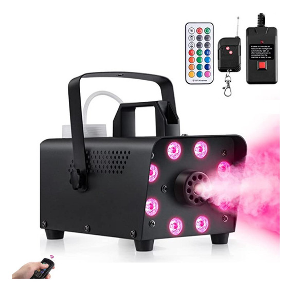 Máquina De Humo Dj Con 8 Luces Led Rgb Control Remoto 500w