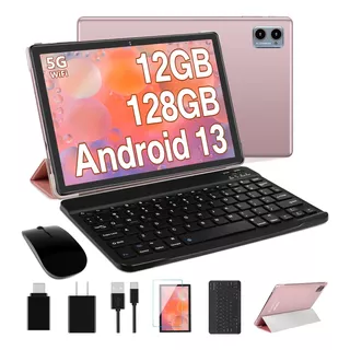 Tablet 10 PuLG 12 Gb Ram 128/1 Tb Rosa Teclado Mouse Funda