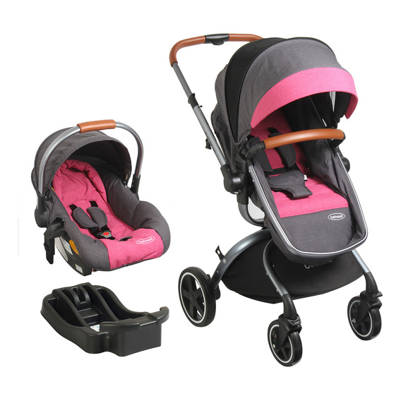 Carriola Portabebe Bebesit Deluxe 360 Travel System Plegable Color Rosa