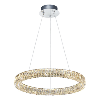Colgante Aro Led Cristal L6740 40w 60cm Alta Potencia Mks  Cromo