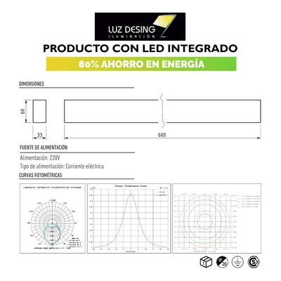 Perfil Led Dyna Negro 60cm Dinámico Lineal 12,5w Lk  