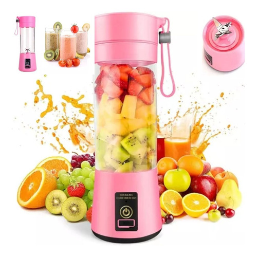 Minibatidora portátil Shake Juice Cup con cable USB de color rosa de 110 V/220 V