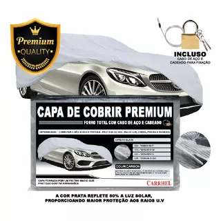 Capa Cobrir Carro Carrhel Couro Eco Premium Forrada Prata