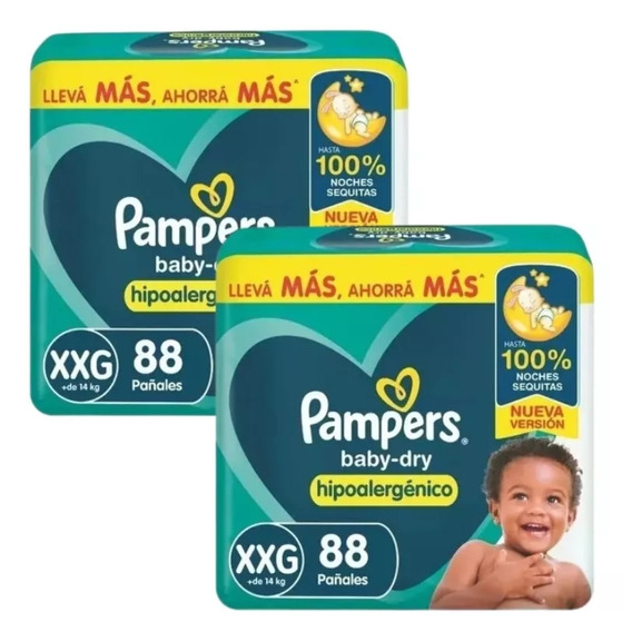 Pañales Pampers Baby Dry XXG x 176 unidades