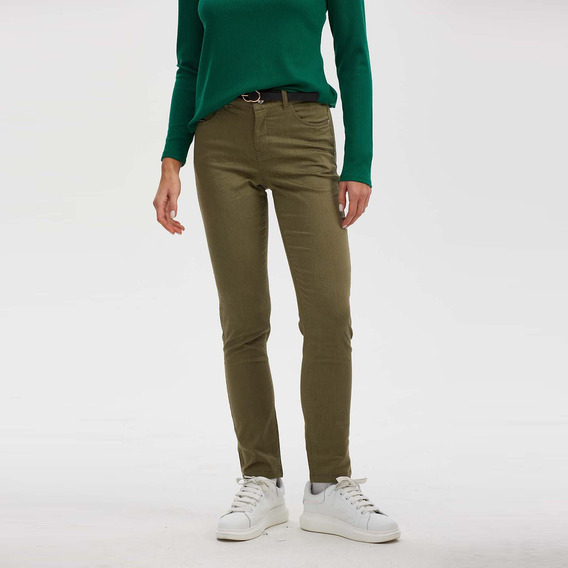 Pantalón Mujer Gabardina Cinturón Verde Vii Fashion's Park