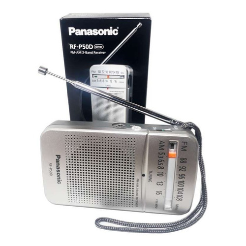 Radio Panasonic Rf-p50d Am/fm Color Gris Bateria