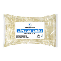 Capsulas Vacias #0, 500 Caps, Transparentes Color Natural