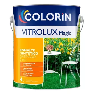 Esmalte Sintético 3 En 1 Colorin Vitrolux Blanco Satinado X 4 Litros