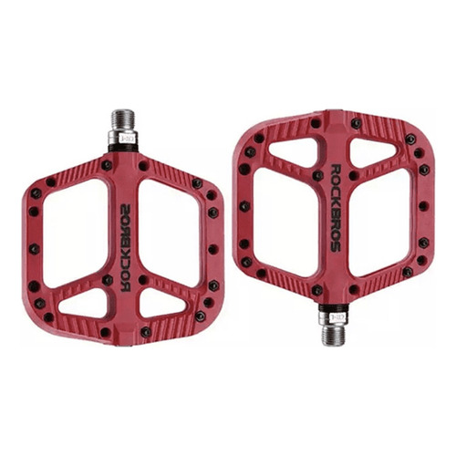 Pedales Plataforma Rockbros Nylon Mtb 10 Pins/ Alta Calidad Color Rojo Color Pedal Rojo