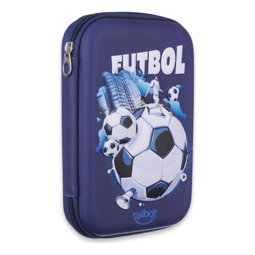 Cartuchera Canopla Talbot 1 Piso Eva 3d Color Azul 3d Futbol
