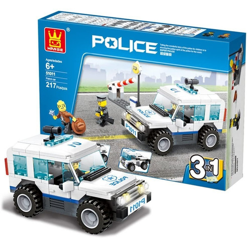 Patrulla Policial 3 En 1 Wange Compatible Calidad Cantidad De Piezas 217