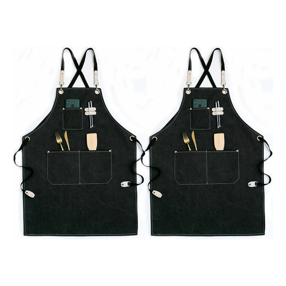 2 Piezas Mandil De Chef Ajustable, Mandil Barista,unisex