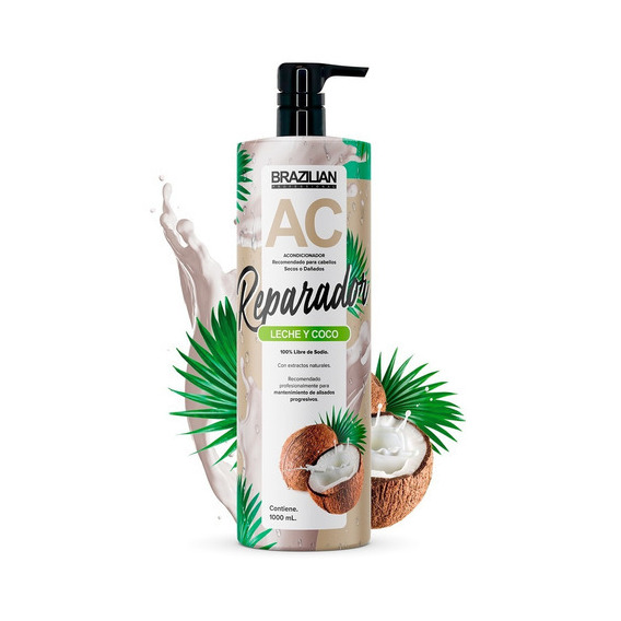  Acondicionador Brazilian Leche Y Coco 1lt. Secos O Dañados