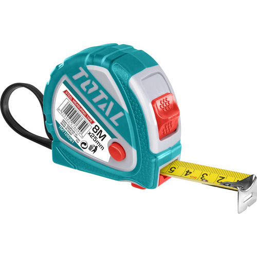 Cinta Métrica Total 8 Metros - 25mm, Centímetros Y Pulgadas