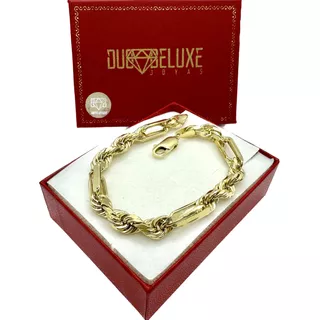 Pulsera De Hombre Torzal Figaro 7mm Oro 10k Duodeluxejoyas®