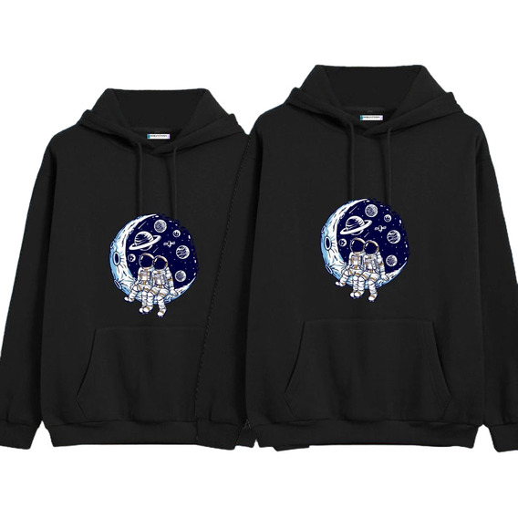 Combo Pareja Hoodie Buzo Hasta La Luna