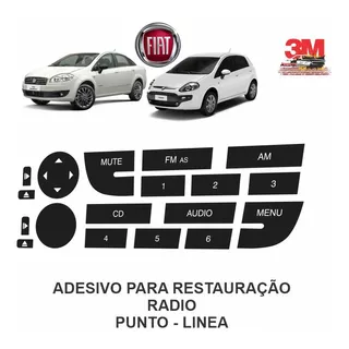 Adesivo Punto Linea Som Mp3 Radio Fiat